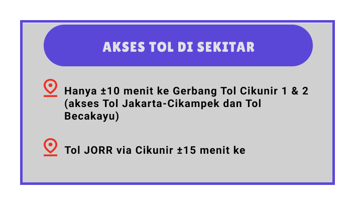 Akses Tol di sekitar Perumahan Cikunir