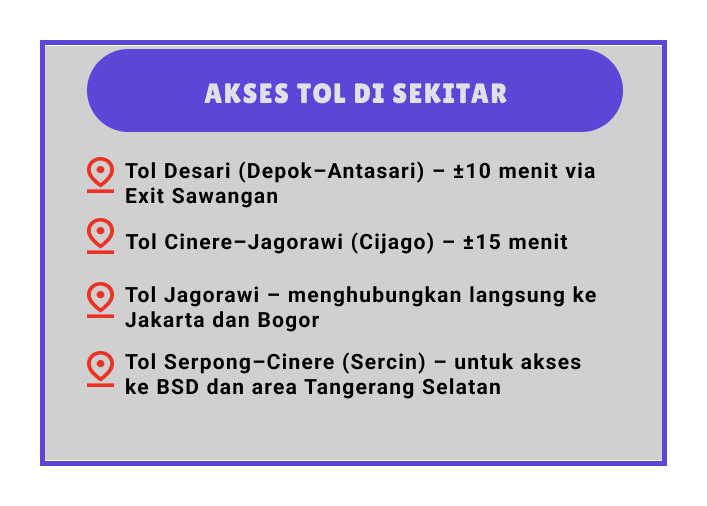 Aksses Tol di sekitar Shila at Sawangan
