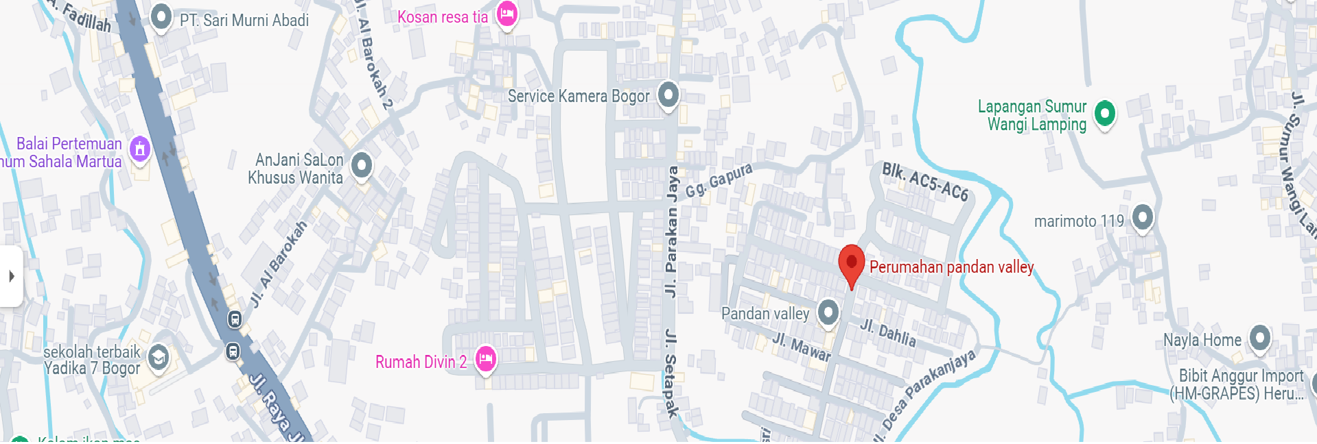 Maps Perumahan Pandan Valley